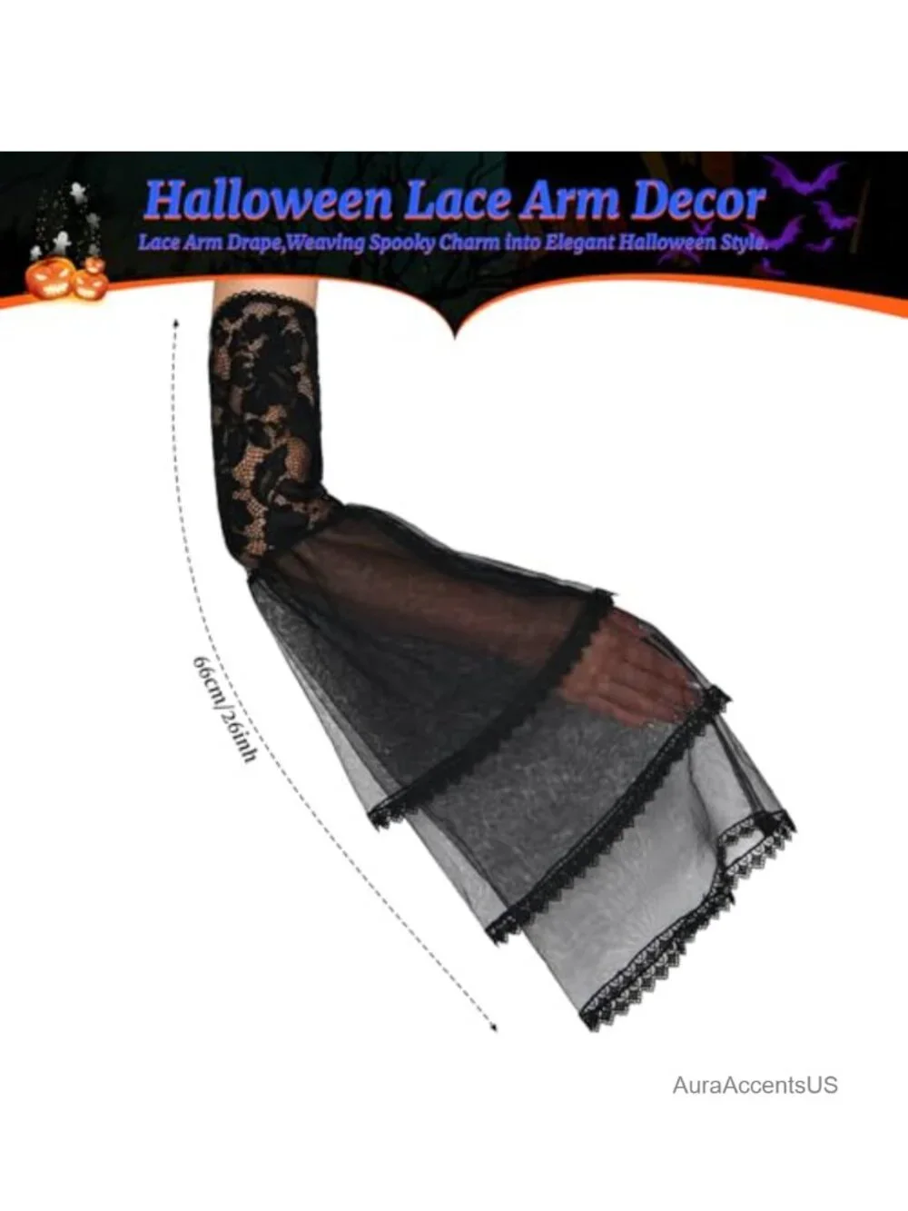 Detachable Lace Arm Sleeves Gloves Gothic Wedding Halloween Vampire Costume